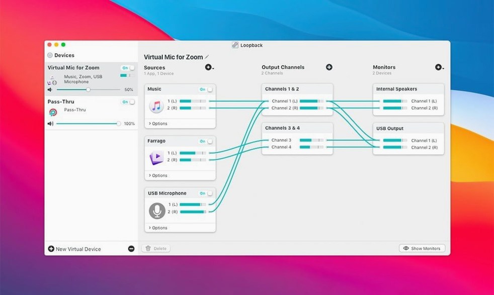 Loopback — picture 1 Main window of Loopback (loopback)