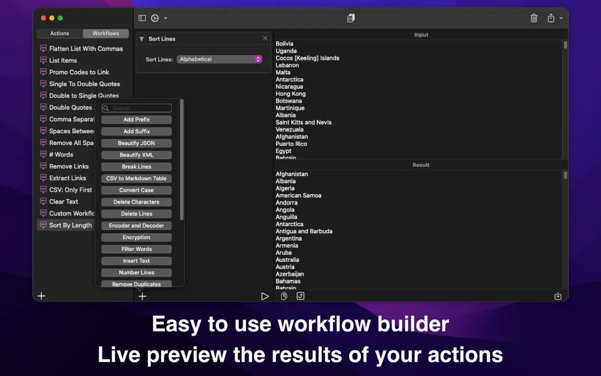 Text Workflow preview image 3 Text Workflow editor, view 3
